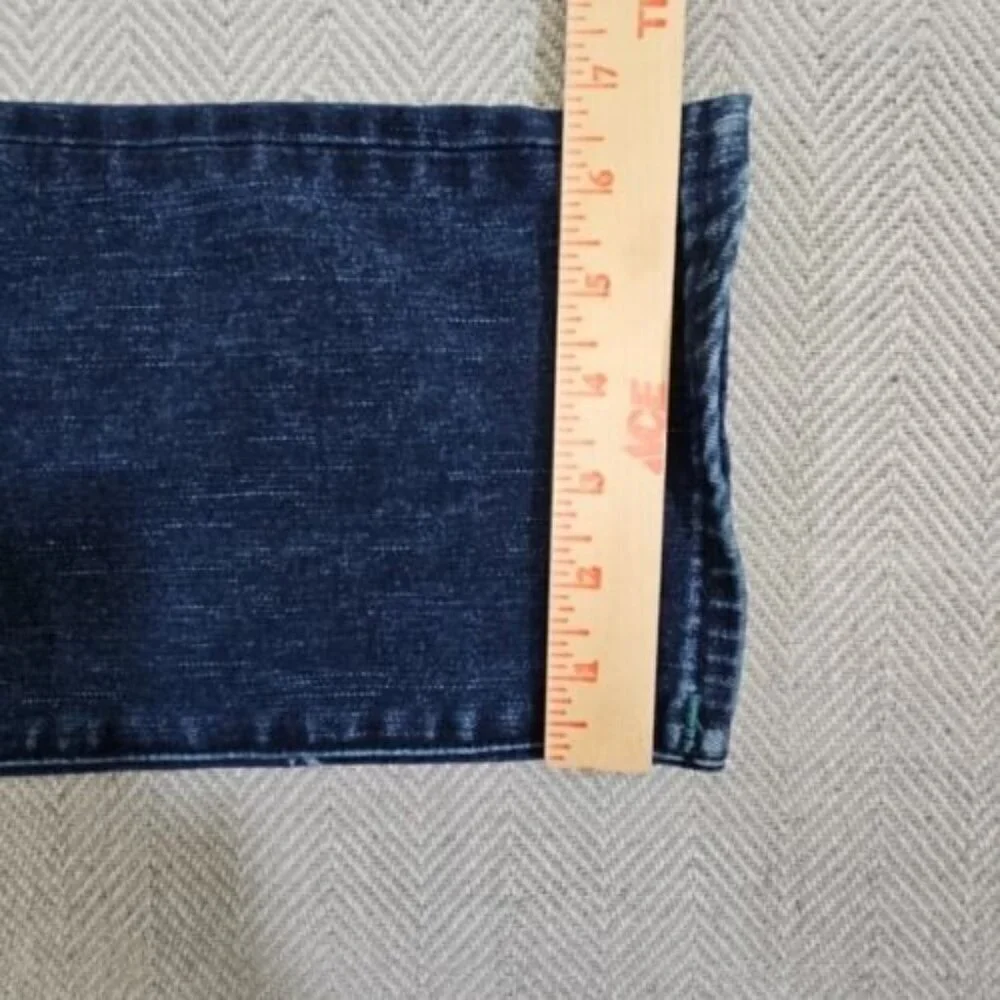 True Religion Jeans Men's 34‎ x 32 Blue Relaxed Denim Green Contrast Stitching